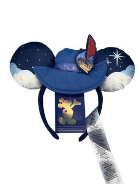 Disney Mickey Mouse Main Attraction Peter Pan Ear Headband Adult Ears Blue 50th